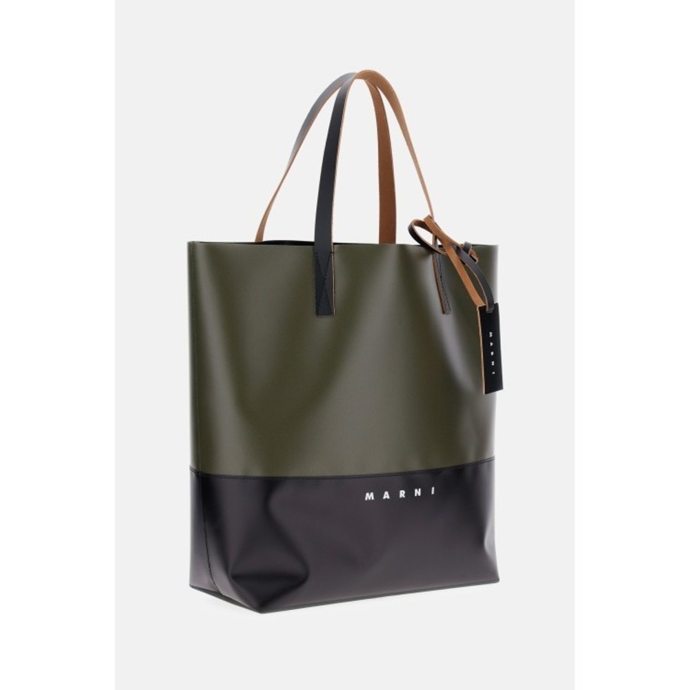 Marni Tribeca Leatherette Tote Bag With Embossed Trim And Logo Detail - NWT - Picture 2 of 3
